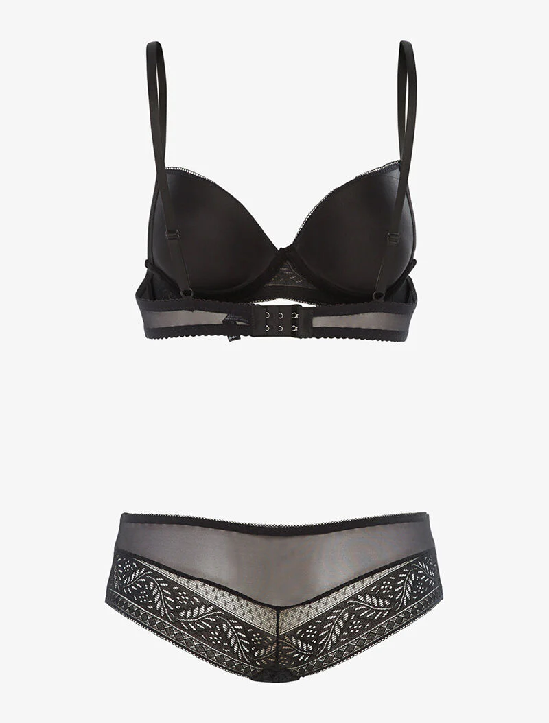 SG set en shorty in voile en kant - zwart - Image 2