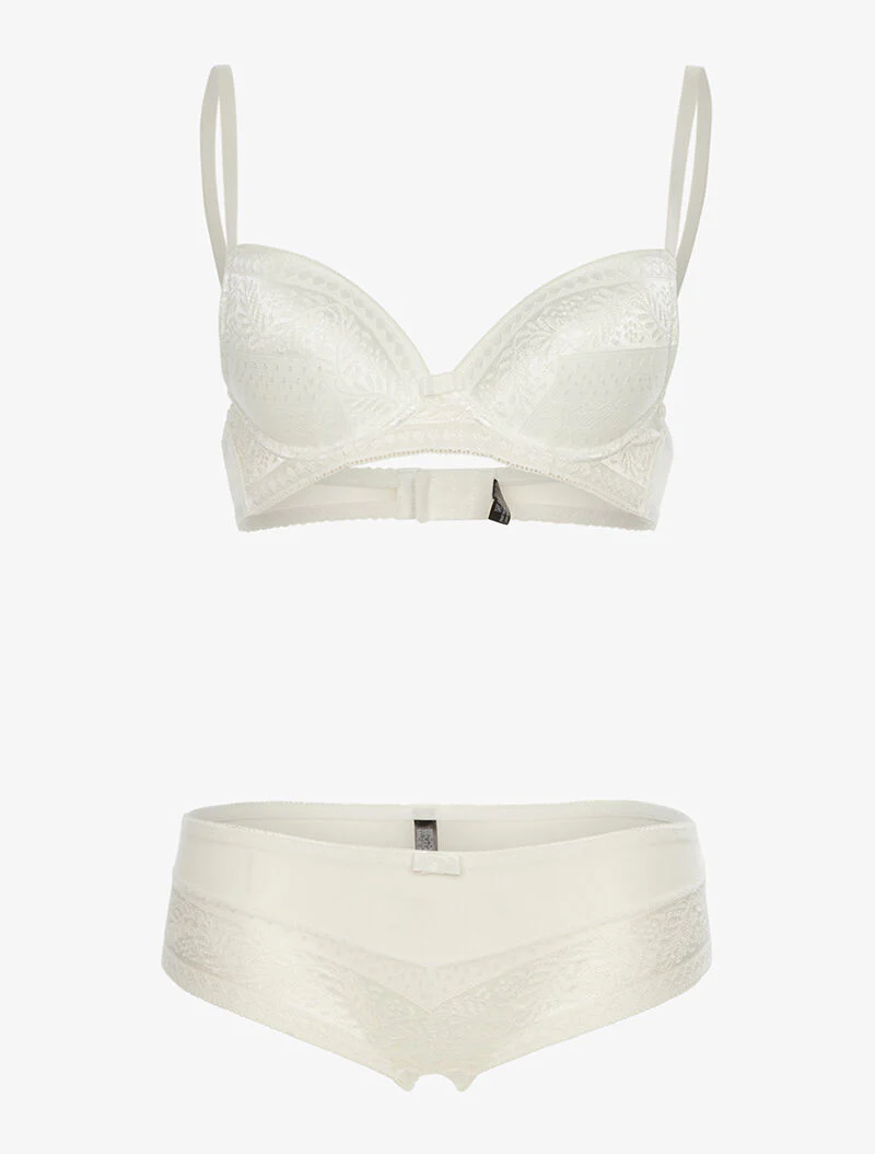 Set SG en shorty in voile en kant - wit