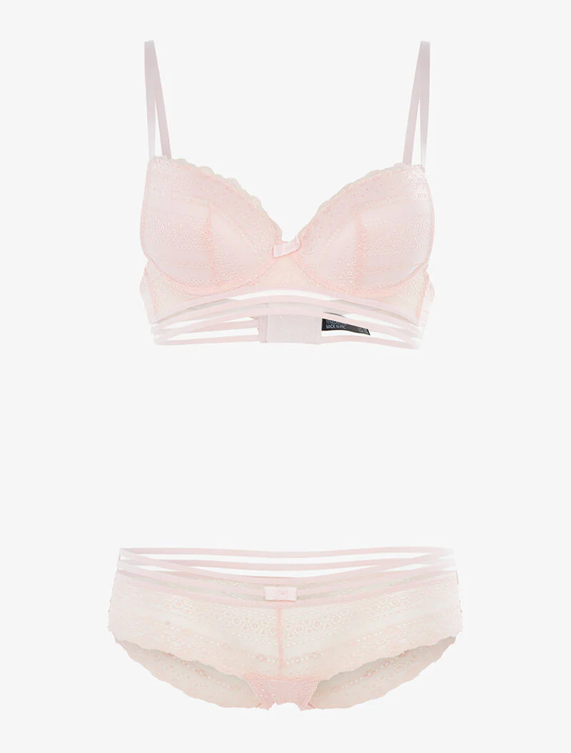SG set en shorty met grafische lijnen - roze