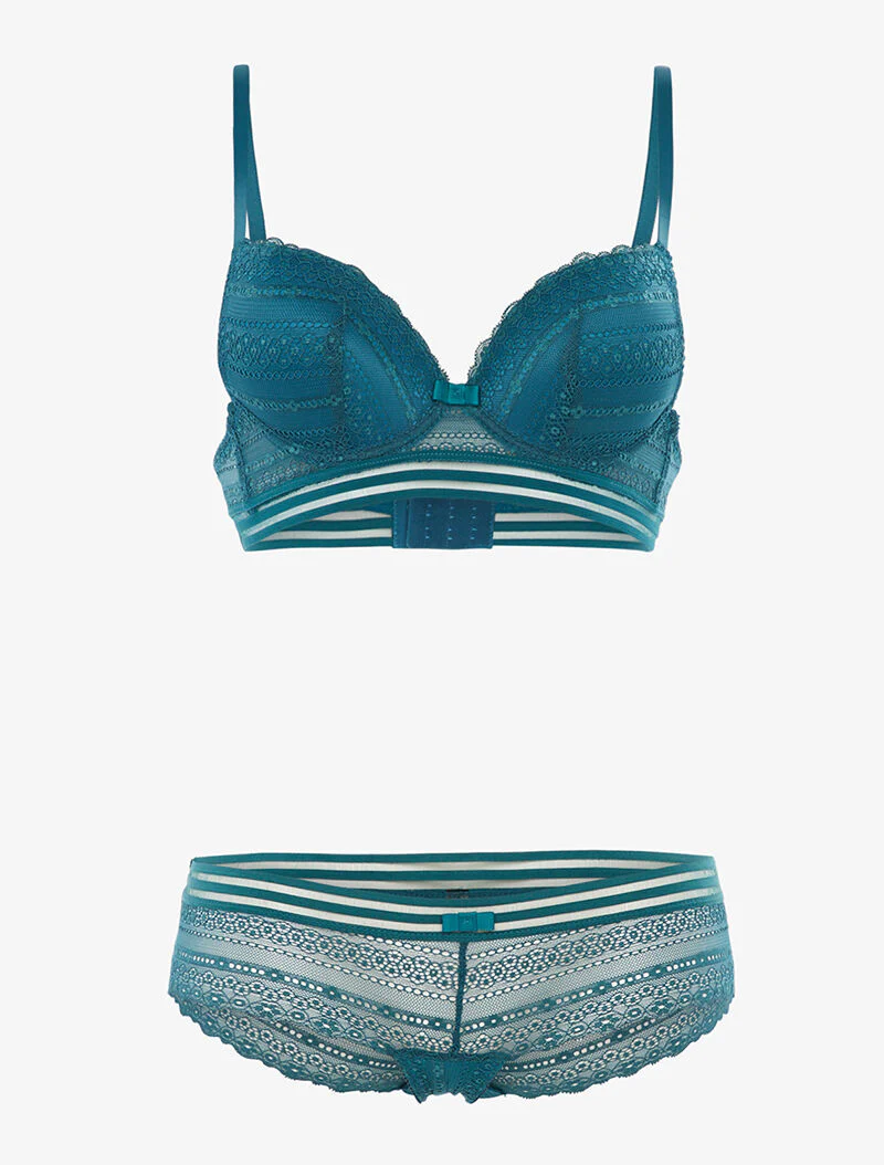 Set SG en shorty met grafische lijnen - eendblauw