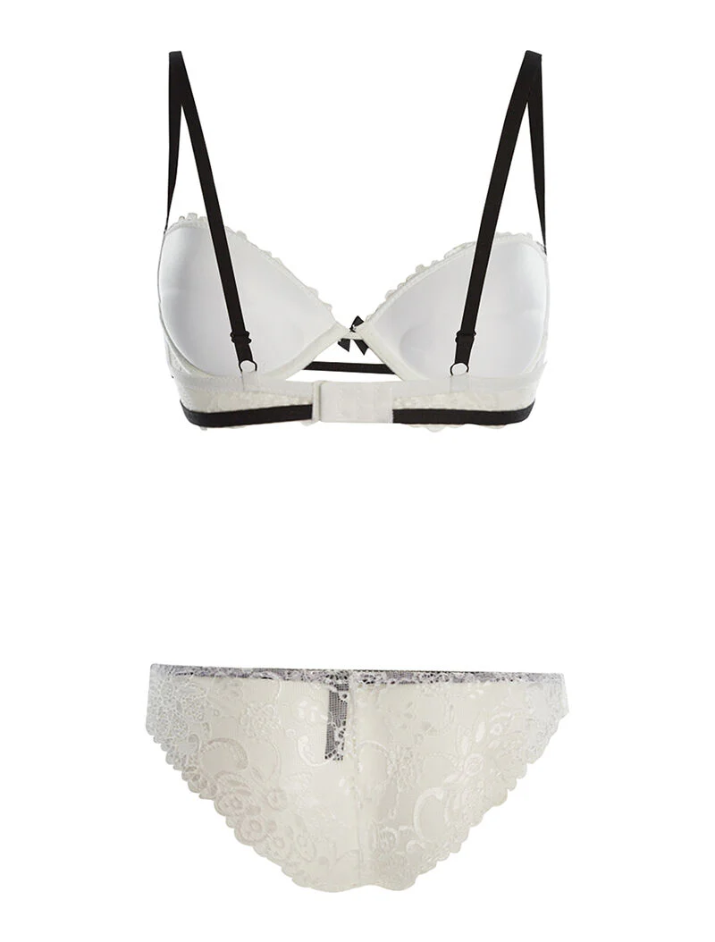 SG set en slip met contrasterende bies - wit - Image 2