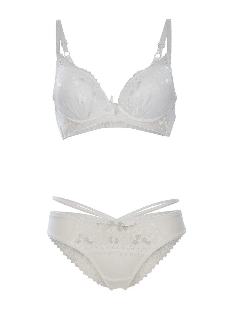 Set SG en string met fijne bandjes - wit