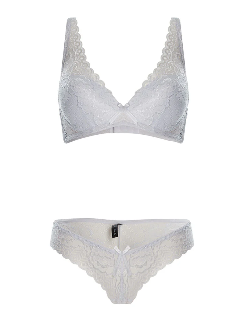 Set SG en slip in fijne kant - wit