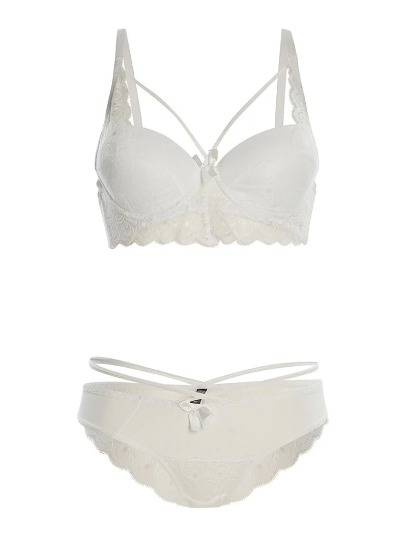 Set SG en slip kant met kanten rand - wit
