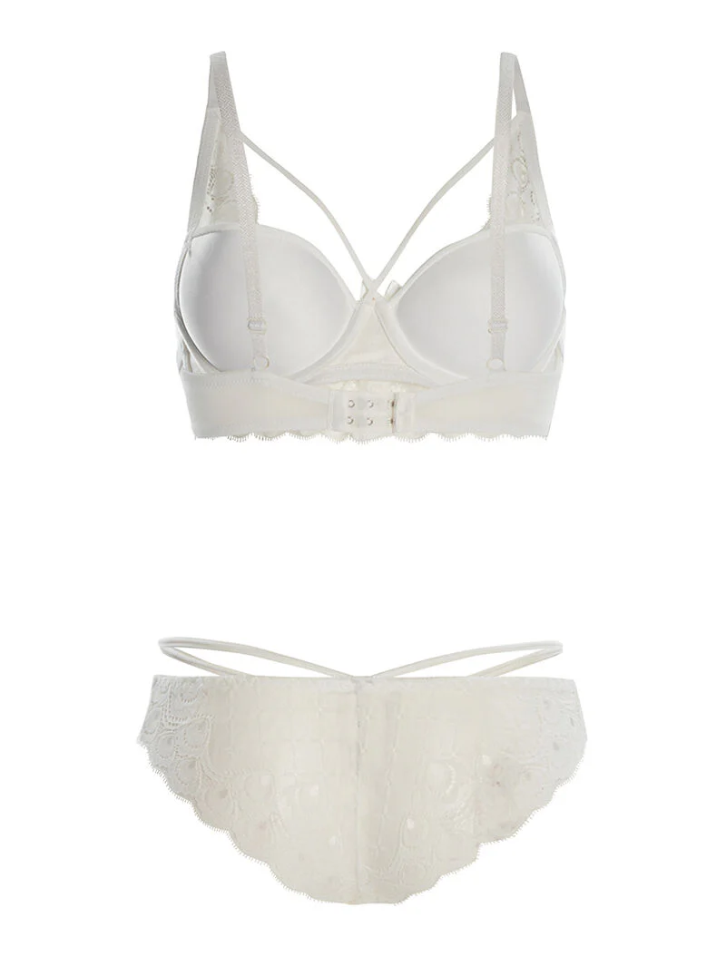 Set SG en slip kant met kanten rand - wit - Image 2