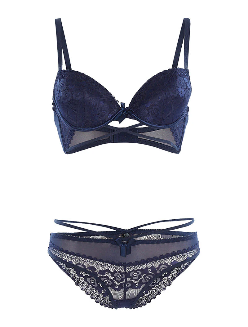 Set SG en slip lace out - marineblauw