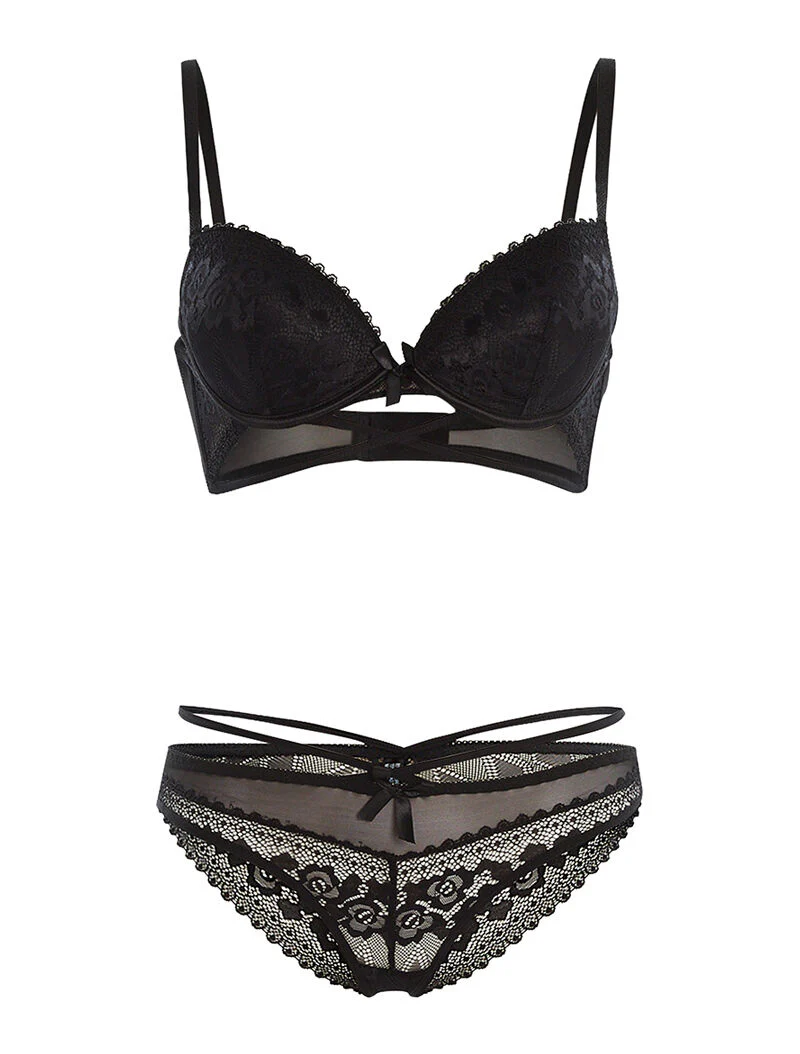 Set SG en slip lace out - zwart