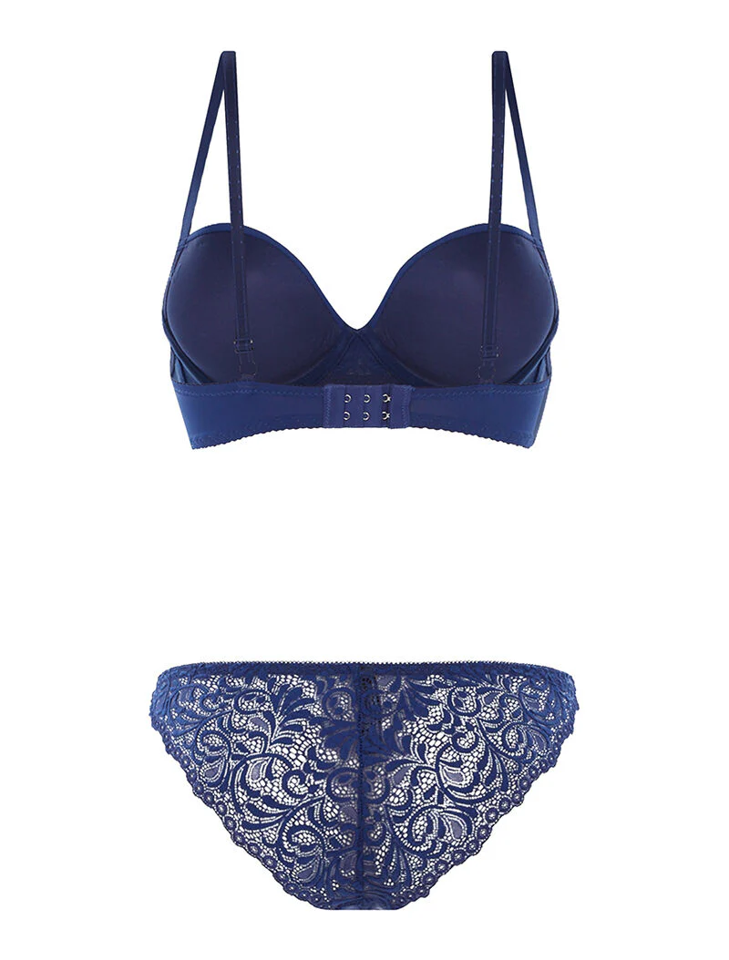 Set SG en slip met kanten rand - blauw - Image 2
