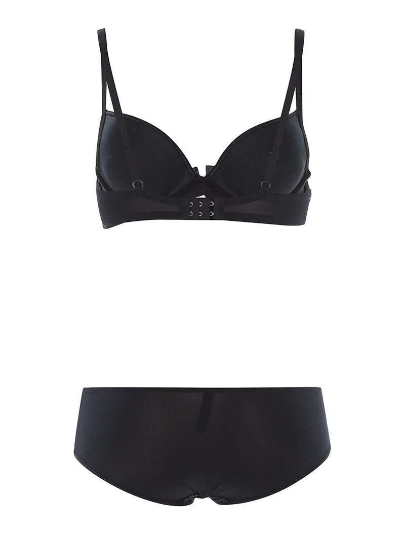Set SG en slip met satijnen rand - zwart - Image 2