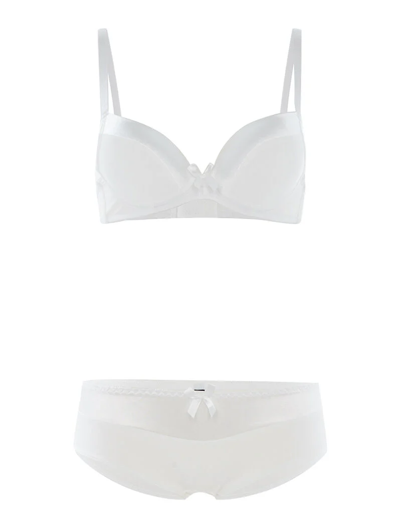 Ensemble SG et culotte à bord satiné - wit