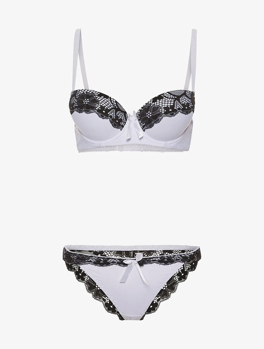Set SG en slip achterkant kant - paars/zwart
