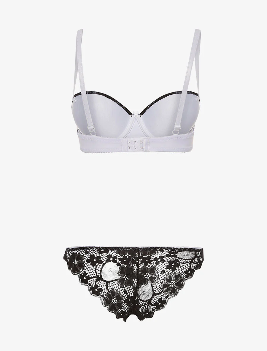 Set SG en slip achterkant kant - paars/zwart - Image 2