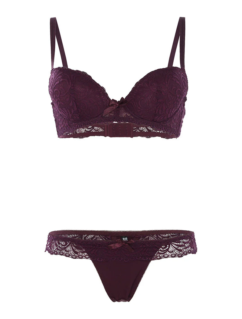 Set SG en kanten string - pruim - paars
