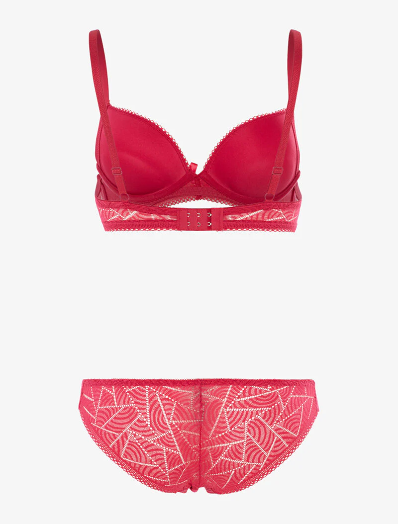 Set SG en string in afgeronde kant - fuchsia - Image 2