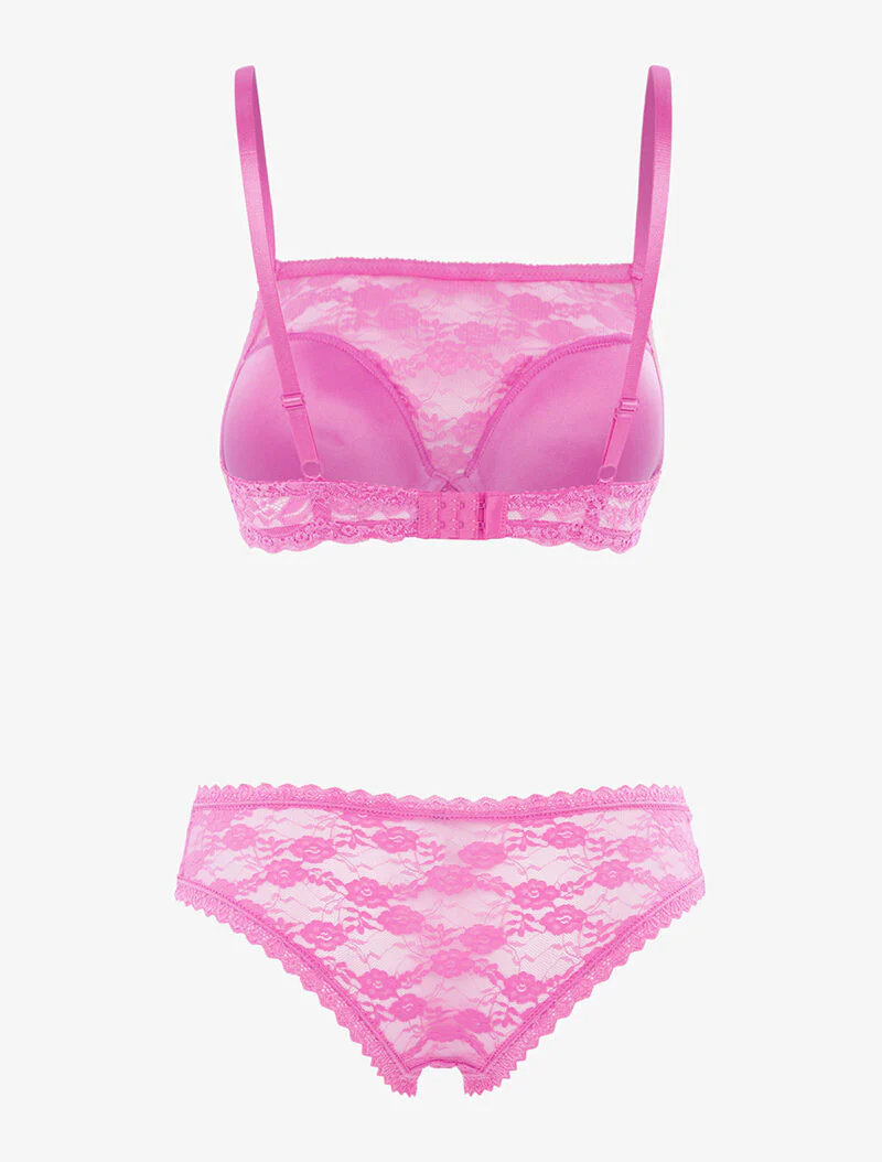 SG set in bralette style in lace and panties - roze parma - Image 2