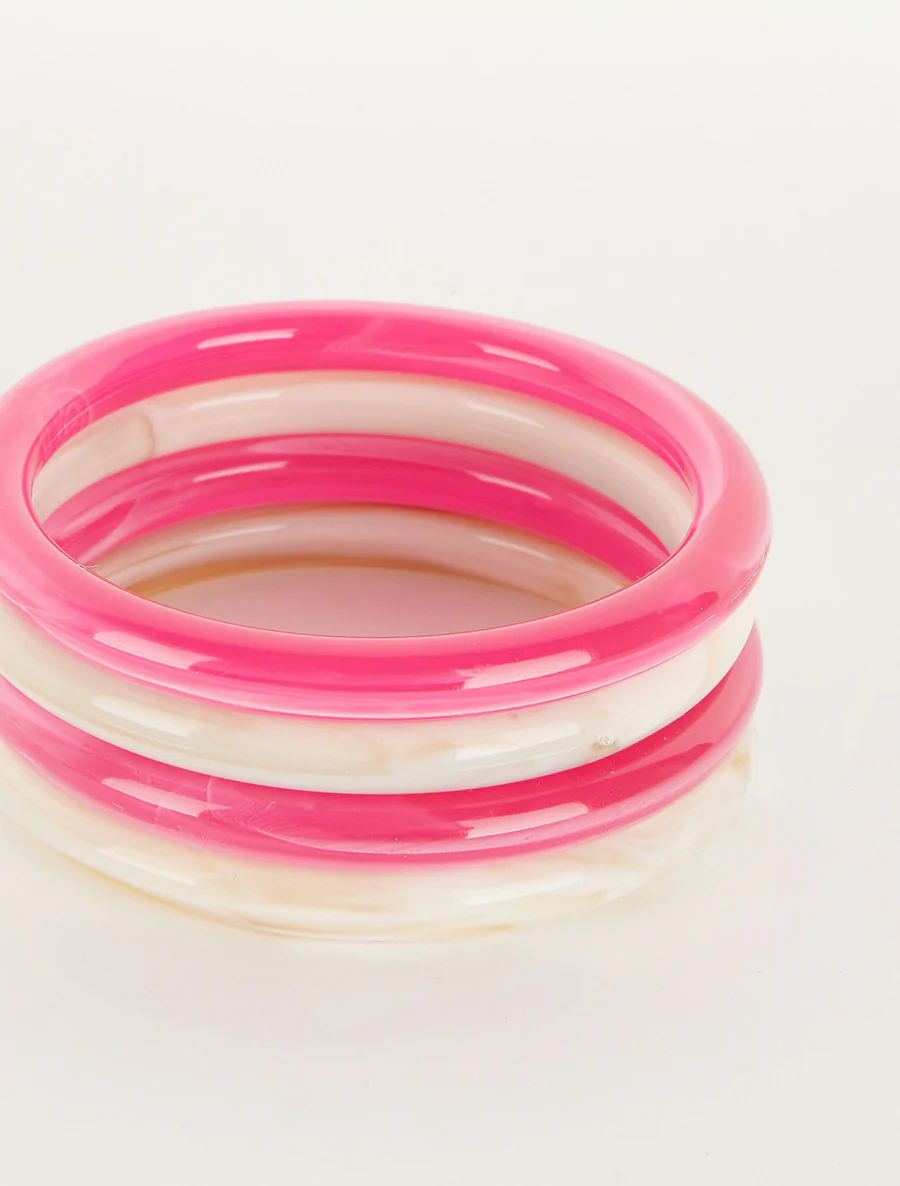 Set van 4 armbanden in gekleurde hars - Fuchsia - Image 3
