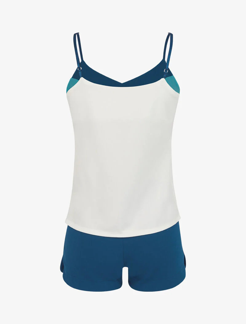 Set van een mouwloos hemd en een short met strass - groen - Image 4