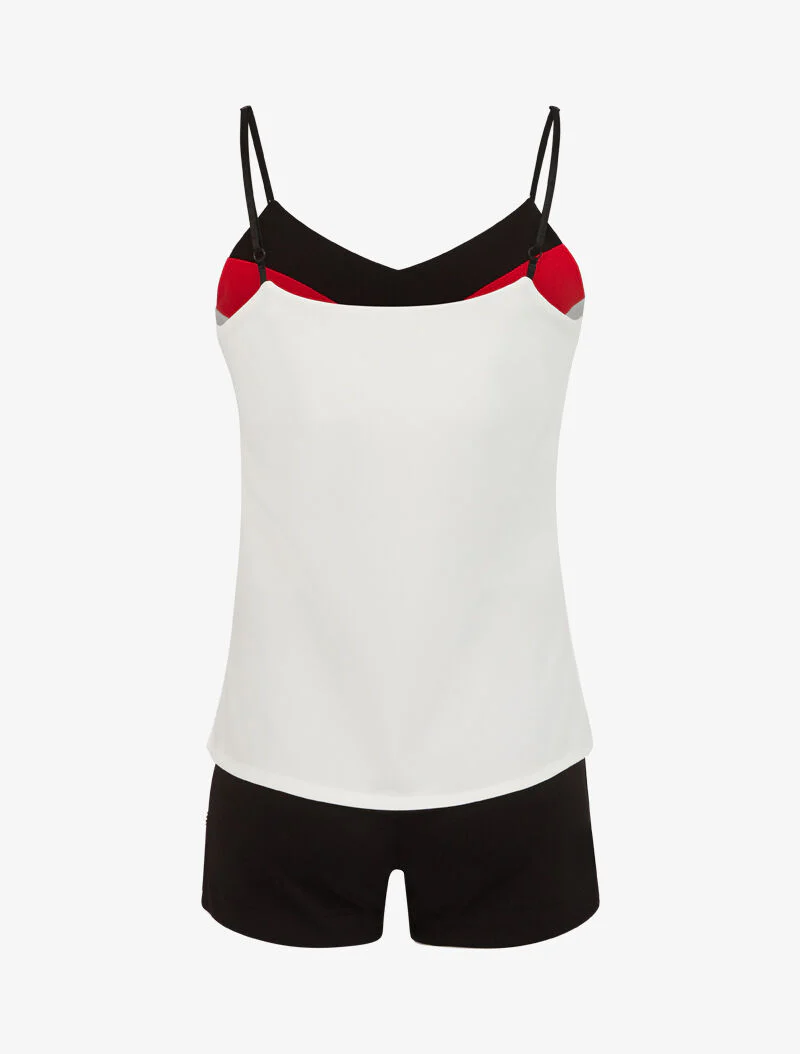 Set van een mouwloos hemd en een short met strass - zwart - Image 2