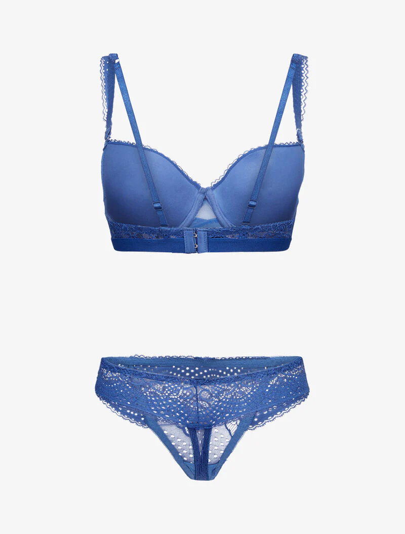 Setjes met bandjes met kanten randen - blauw - Image 2