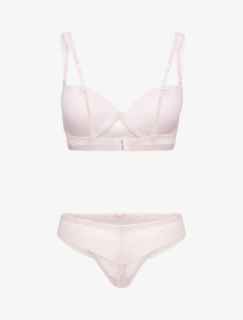 Setjes met bandjes met kanten randen - roze - Image 2