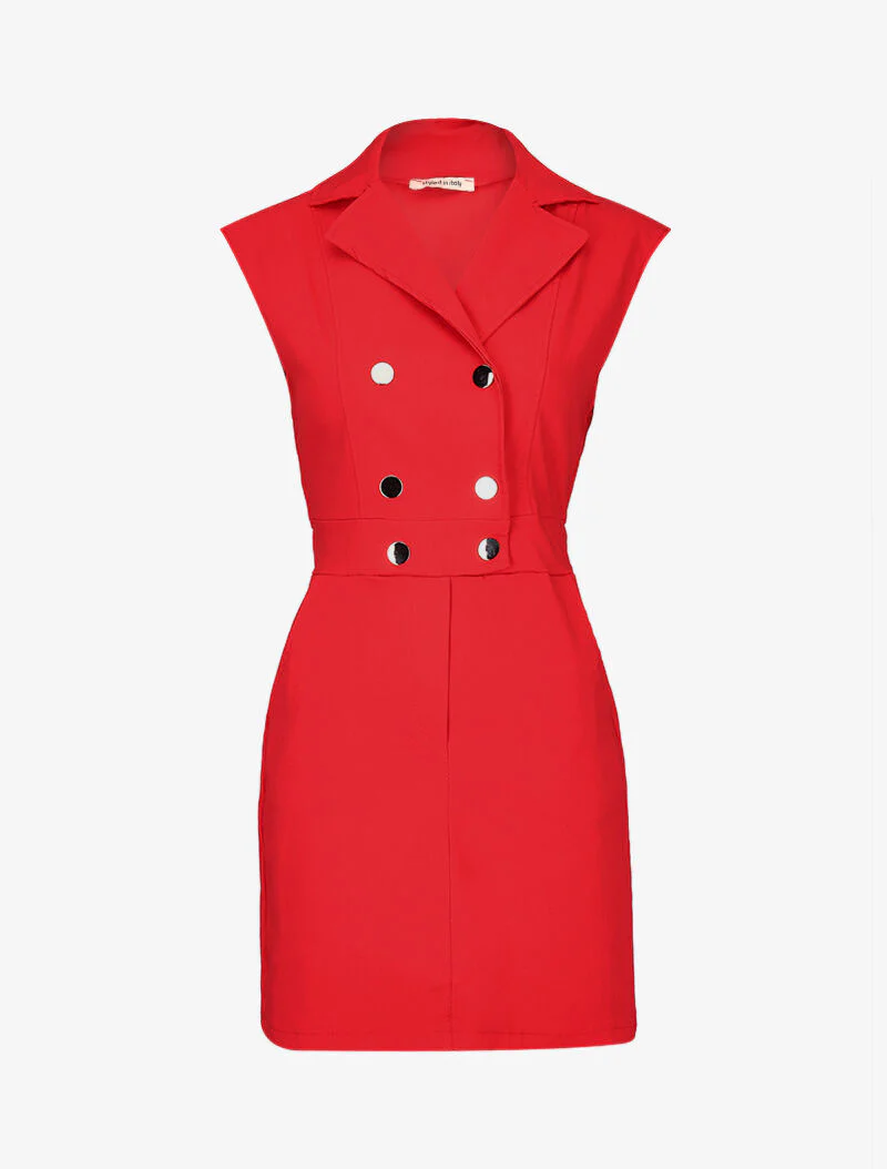 Sexy jurk met korset in blazerstijl - Rood