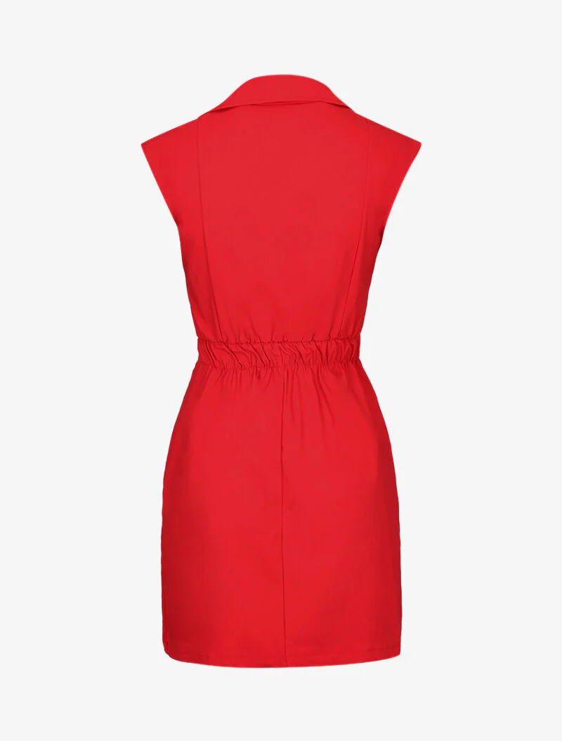 Sexy jurk met korset in blazerstijl - Rood - Image 2