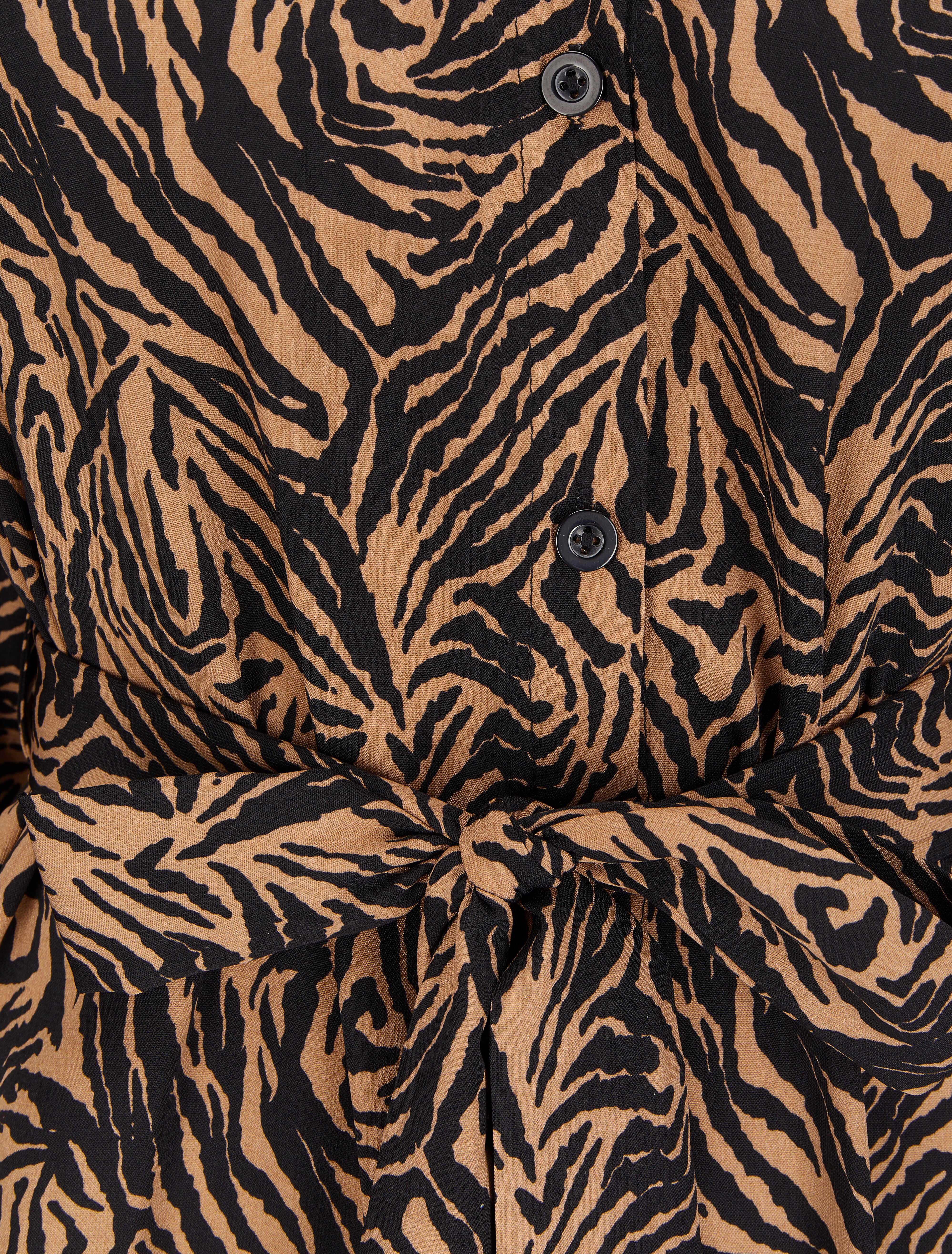 Zebra print overhemdjurk - Camel/zwart - Image 3