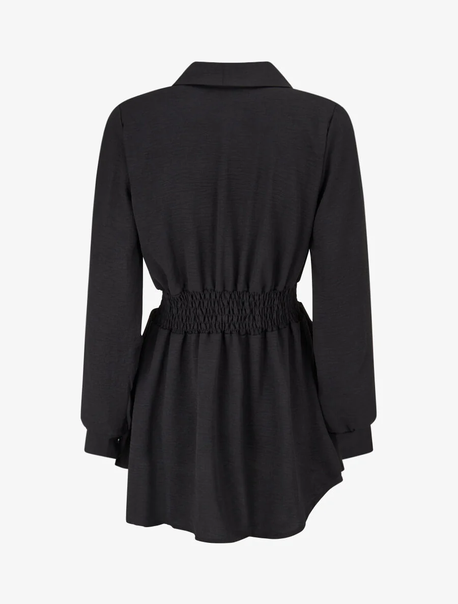 Shirt met elastische taille - Zwart - Image 2