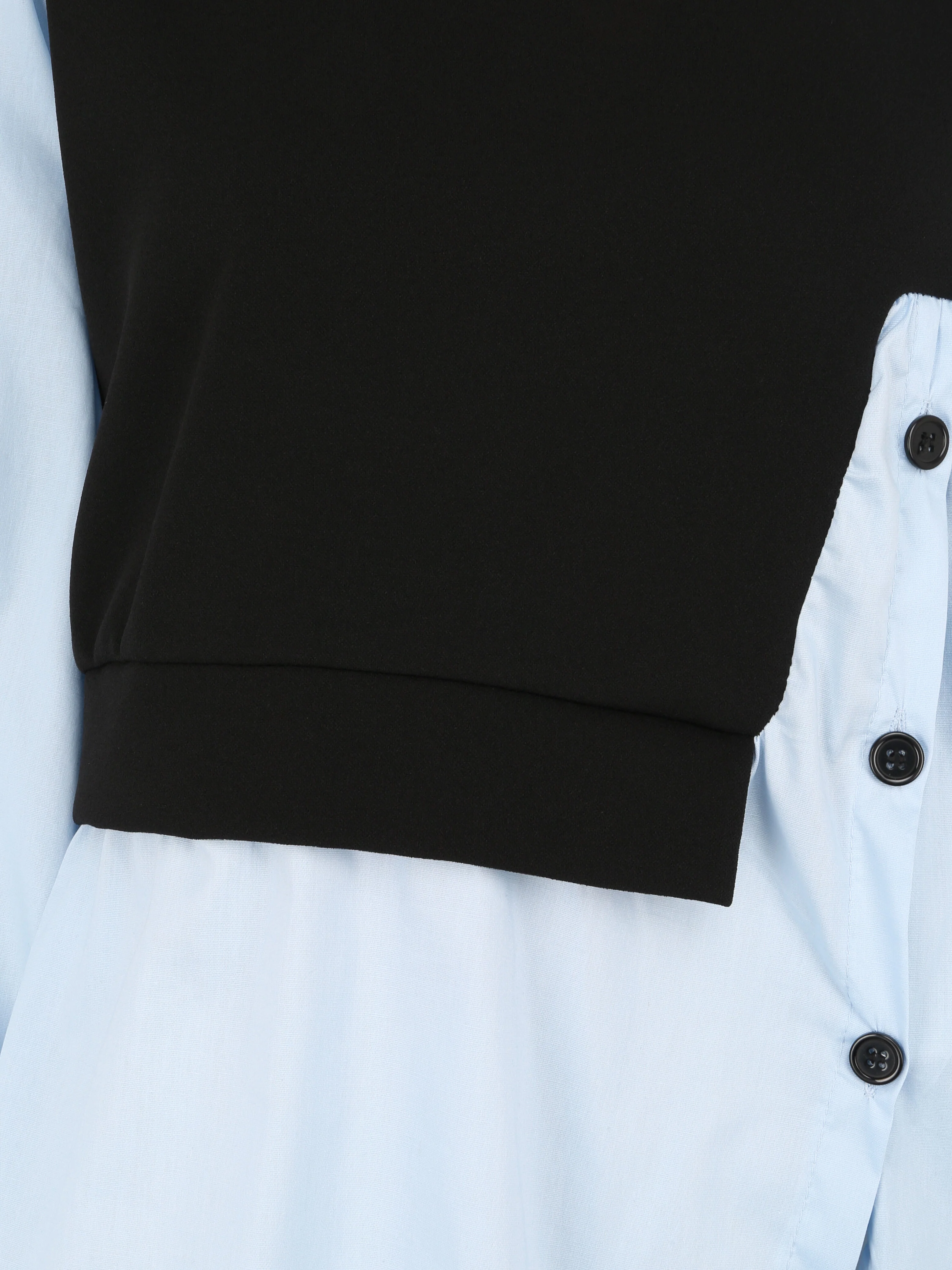 Shirtstijl trui met optische illusie - Lichtblauw - Image 3
