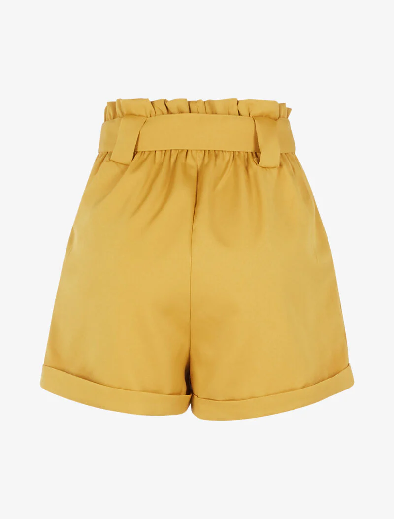 Short high waist paper bag - mosterd - Image 4