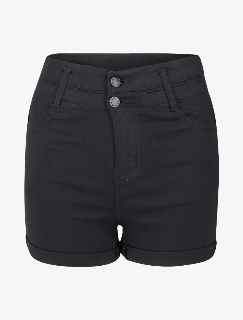Korte taille mom fit - Zwart