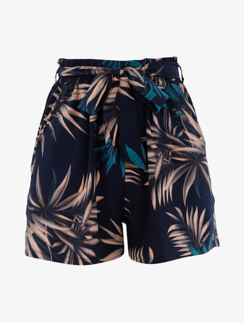 Short met bladprint - marine/zwart - Image 4