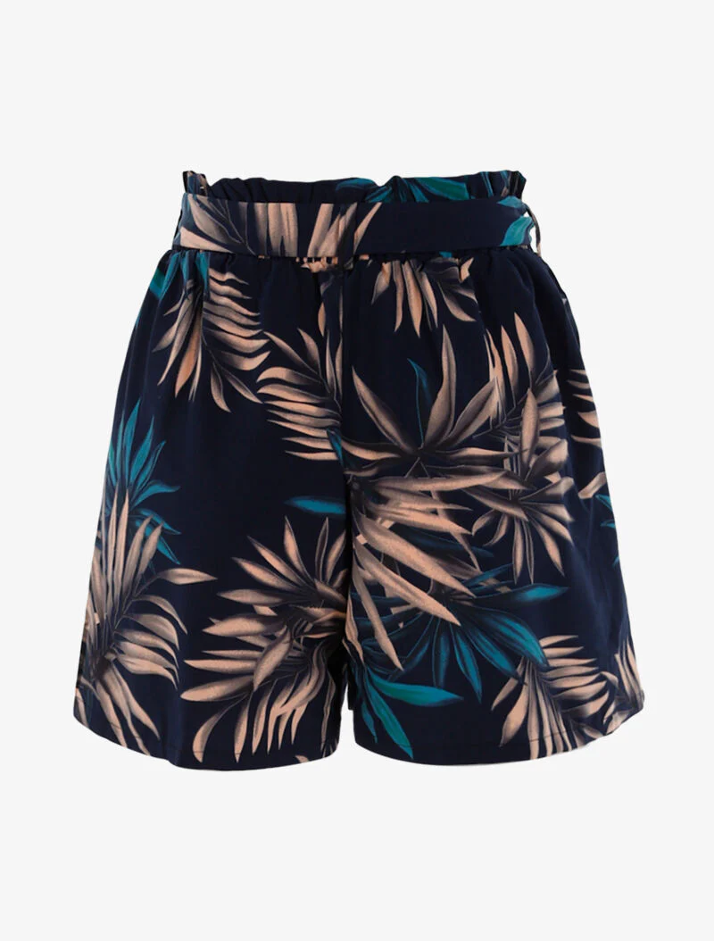 Short met bladprint - marine/zwart - Image 5