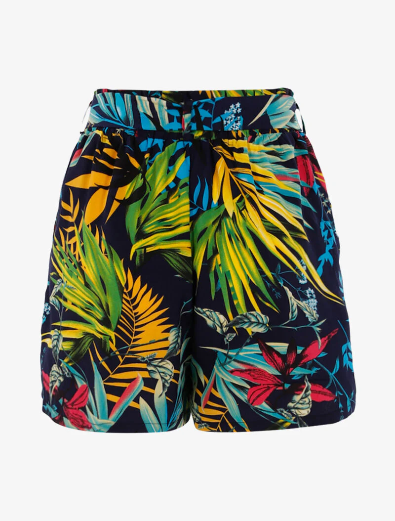 Korte broek met tropische print - marine/geel - Image 2