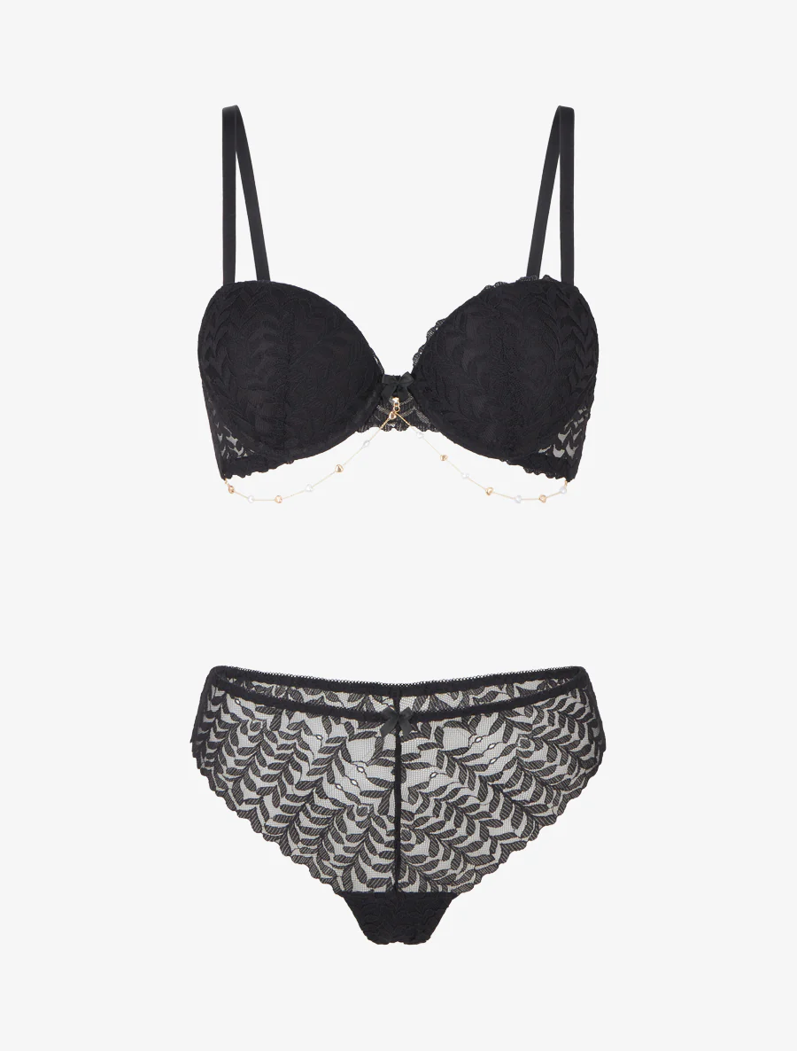 Sieradenset lingerie met hartjes - Zwart - Image 2
