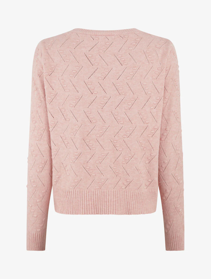 Sierlijk gebreide trui met ronde hals - Roze - Image 2