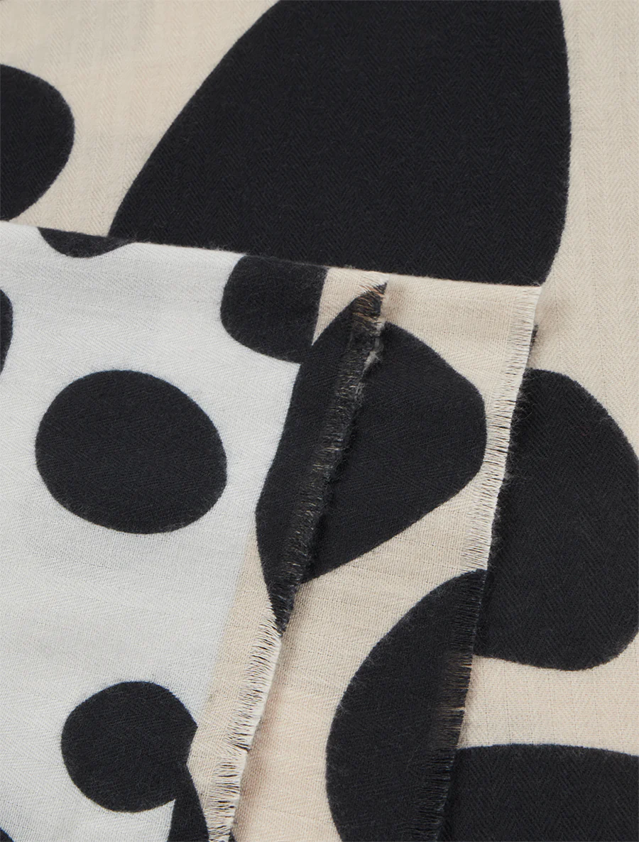 Sjaal met abstracte print - Zwart - Image 3