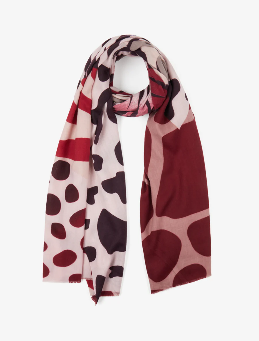 Sjaal met abstracte print - Bordeaux