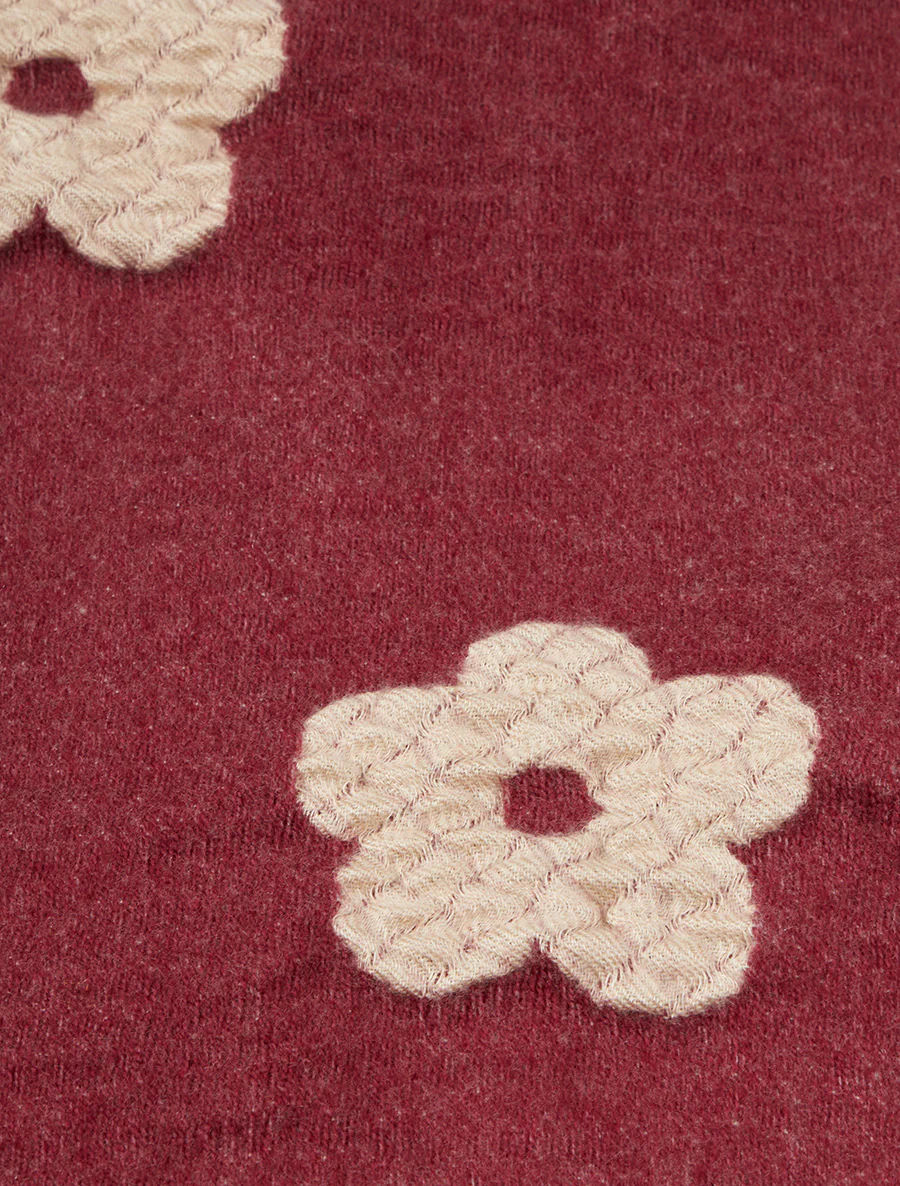 Sjaal met bloemenmotief - Bordeaux - Image 3