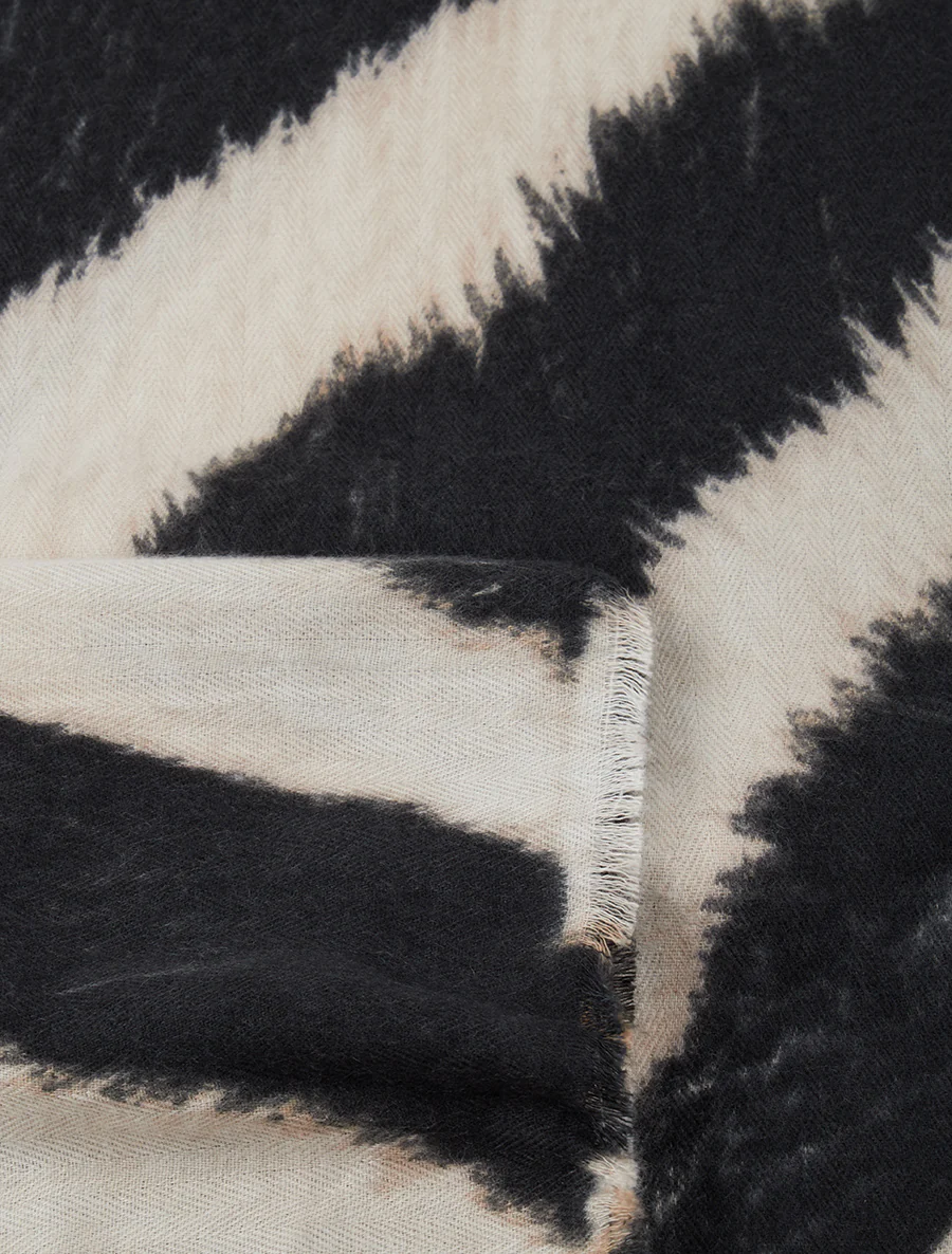 Sjaal met gesmolten golfprint - Zwart - Image 3