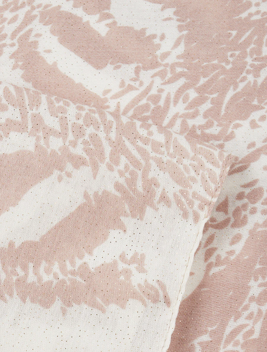 Sjaal met glinsterende abstracte print - Roze beige - Image 3