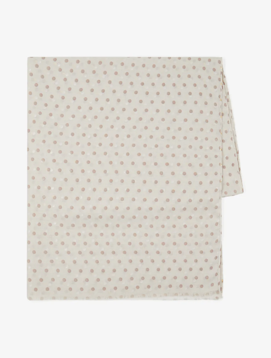 Sjaal met iriserende stippenprint - Beige - Image 2