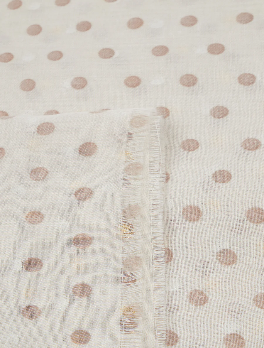 Sjaal met iriserende stippenprint - Beige - Image 3