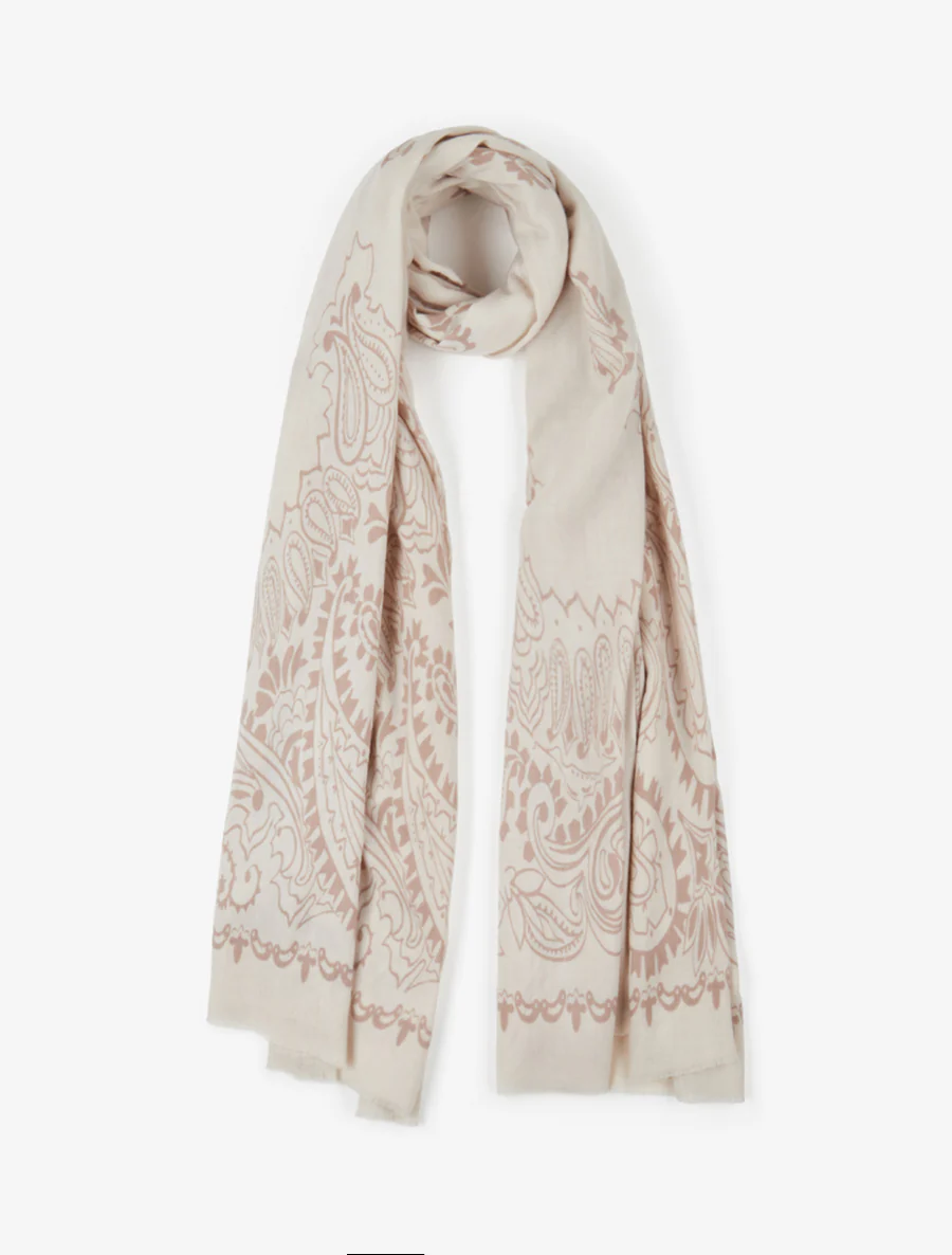 Sjaal met paisleyprint - Beige