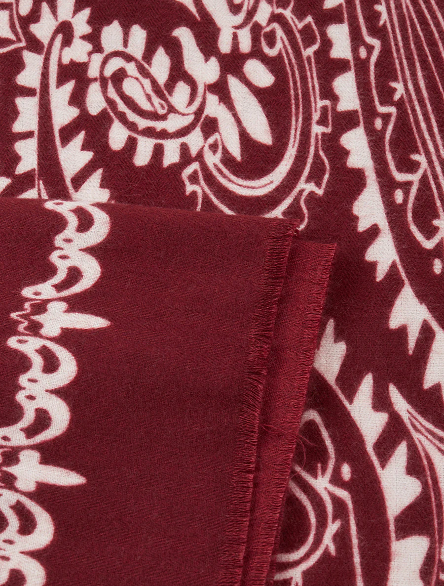 Sjaal met paisleyprint - Bordeaux - Image 3