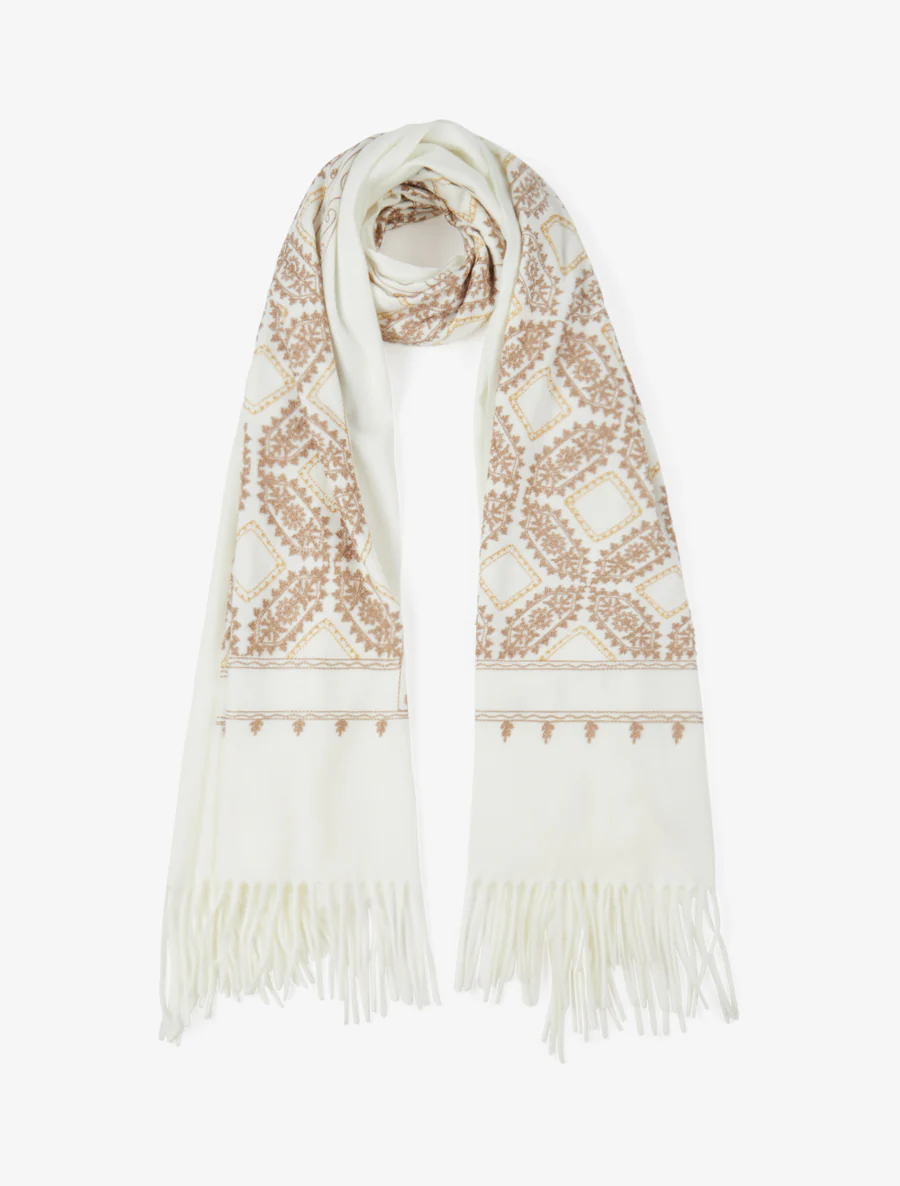 Sjaal met wandtapijtprint - Wit
