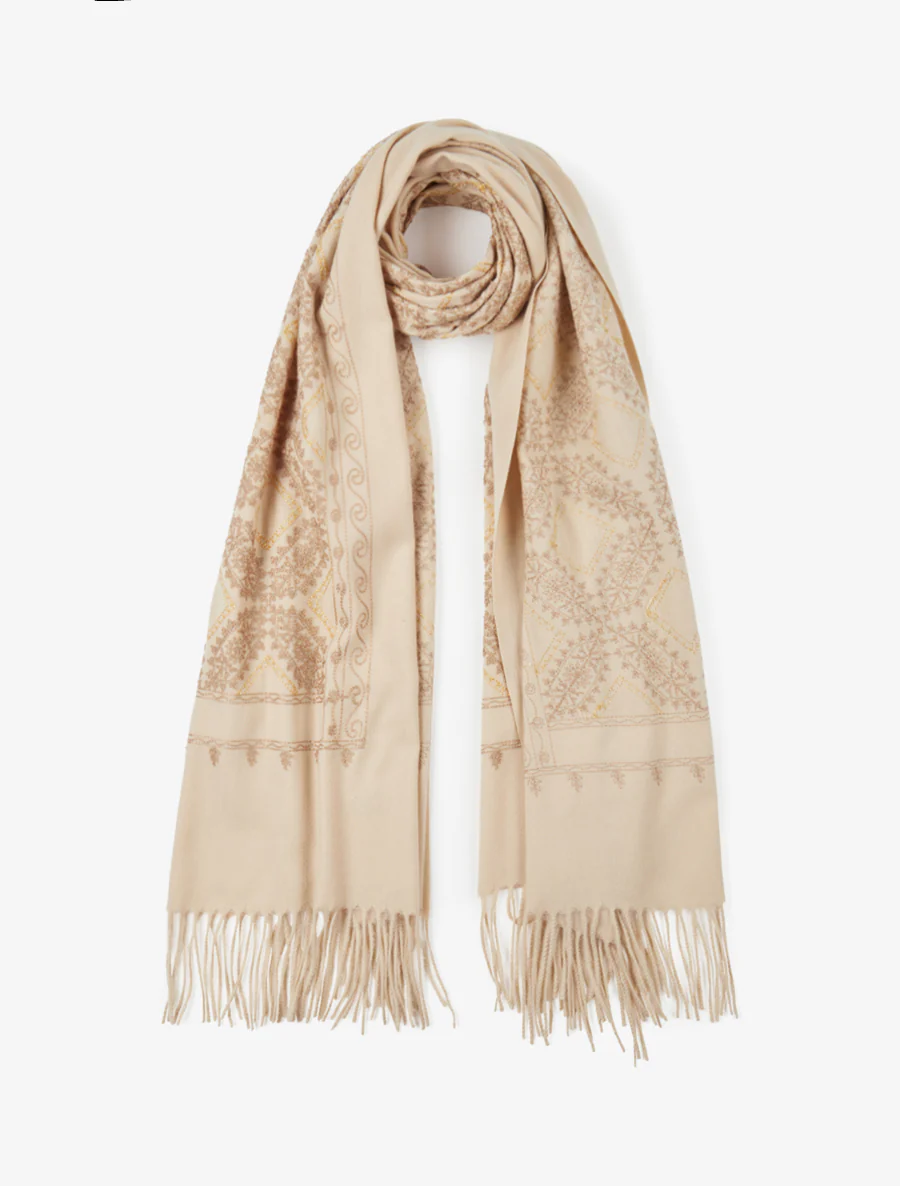 Sjaal met wandtapijtprint - Beige