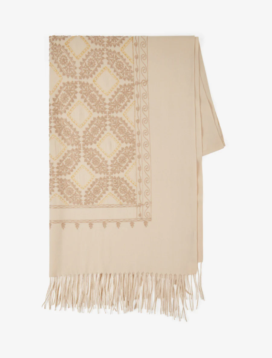Sjaal met wandtapijtprint - Beige - Image 2