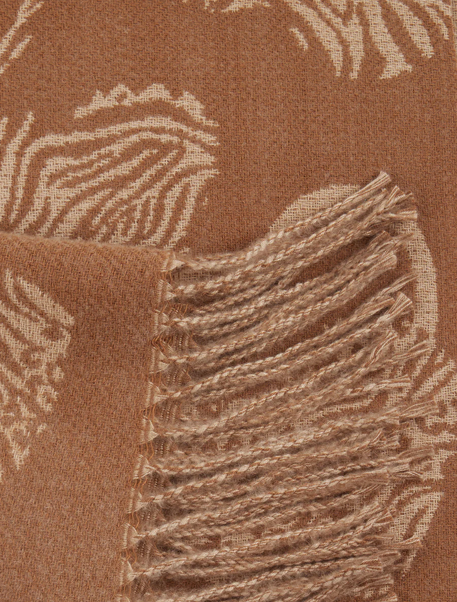 Sjaal met zebra hartenprint - Kameel - Image 3