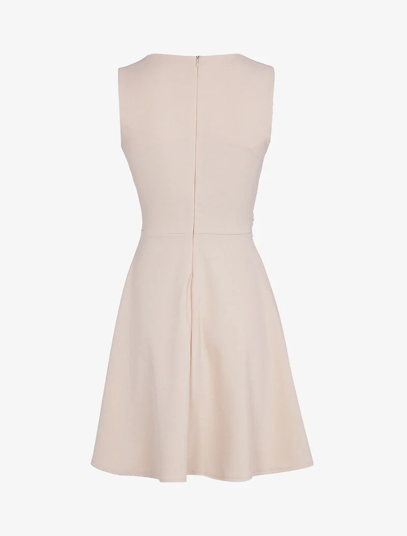 Skaterjurk met contrasterende gesp - roze beige - Image 2
